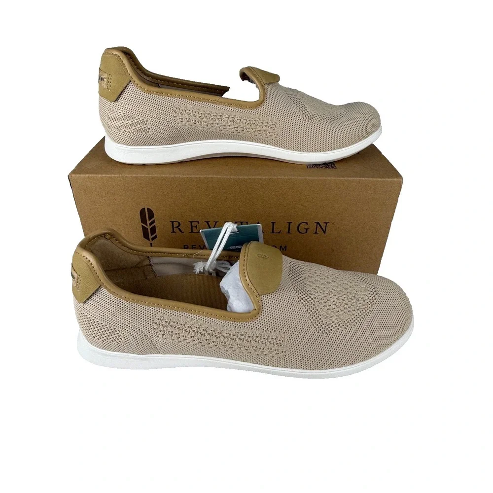 Revitalign Antigua Knit Slip-On Shoes Women's 10B Bleach Sand Comfort Arch Suppo